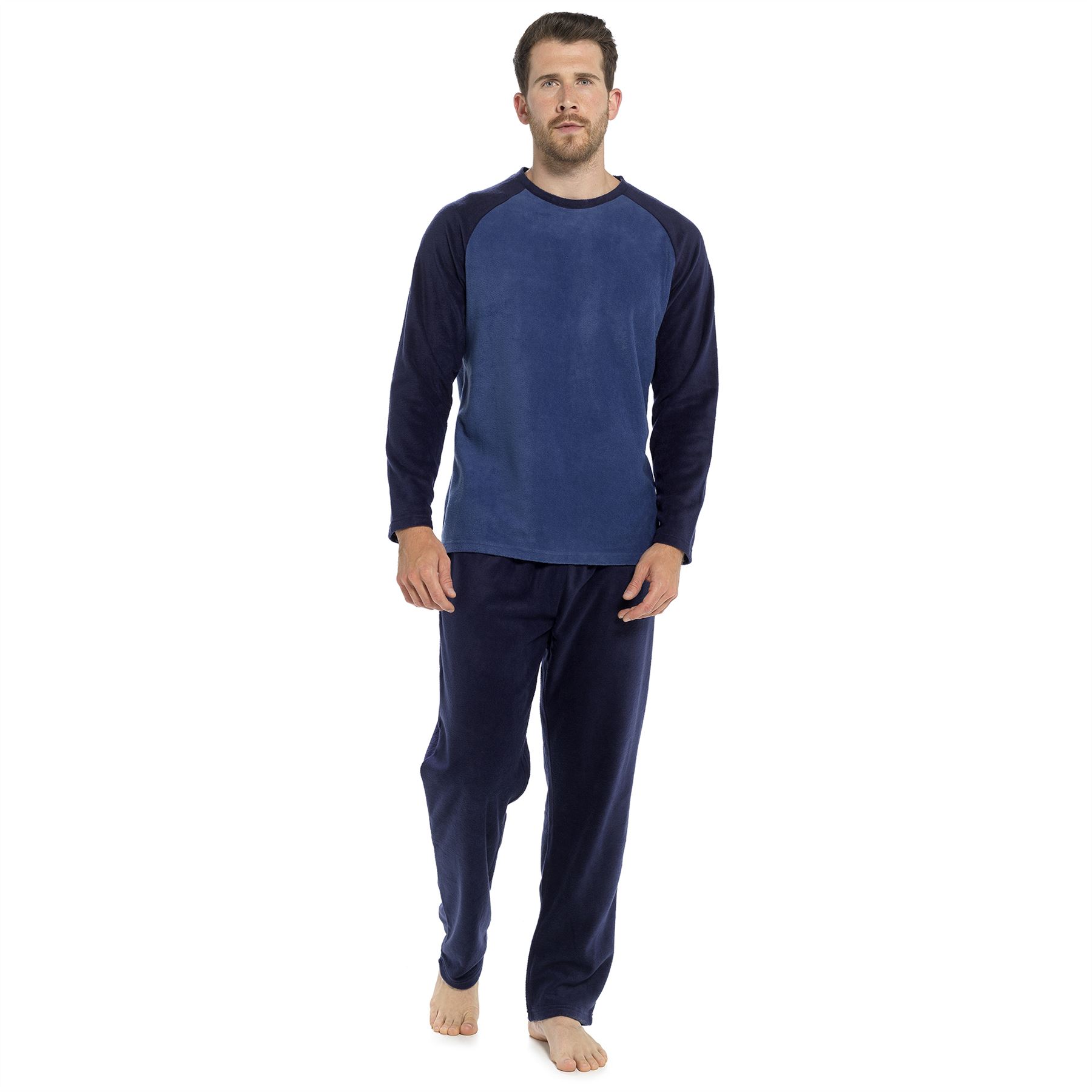 Mens Raglan Fleece Pyjamas Adult Pyjama PJ Set M-XXL - Picture 6 of 7