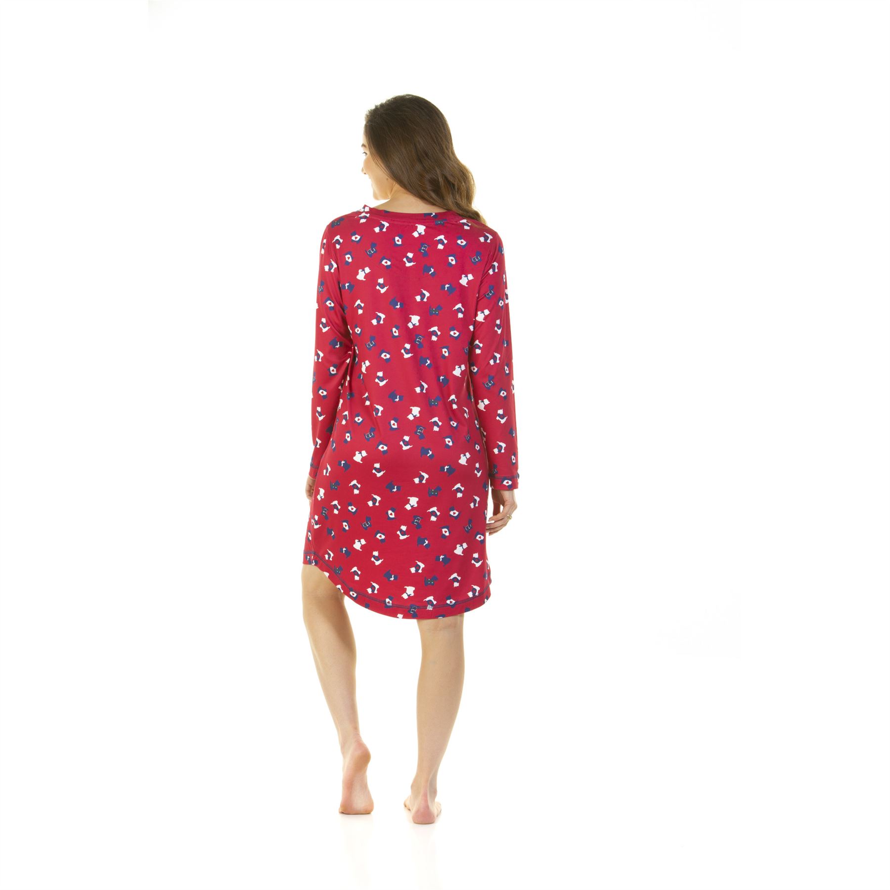 Womens Nightdress Long Sleeve Jersey Knit Ladies Nightie UK 8-22 - Picture 41 of 45