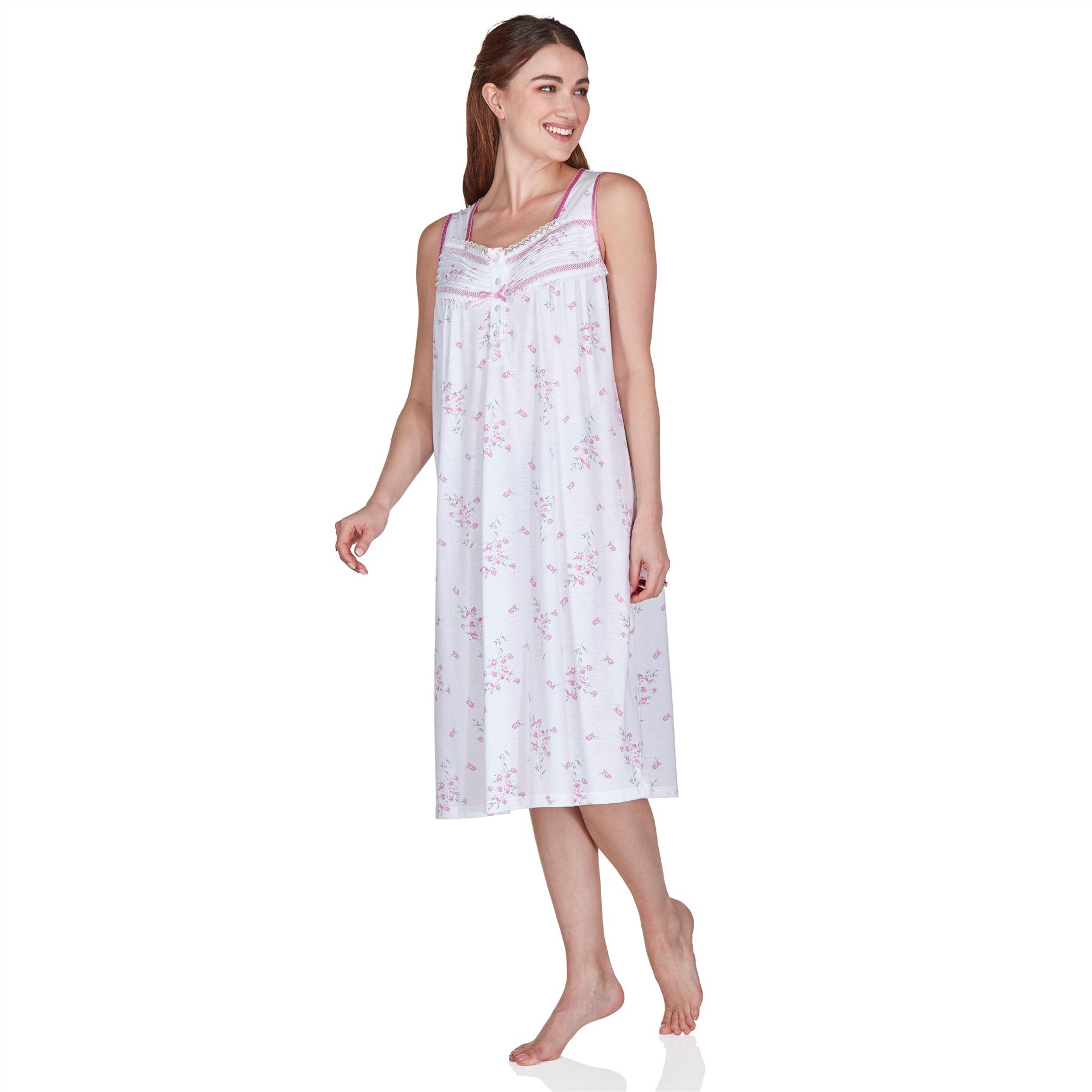 Camisón floral jersey sin mangas para mujer/dama talla 10-20 - Imagen 21 de 27
