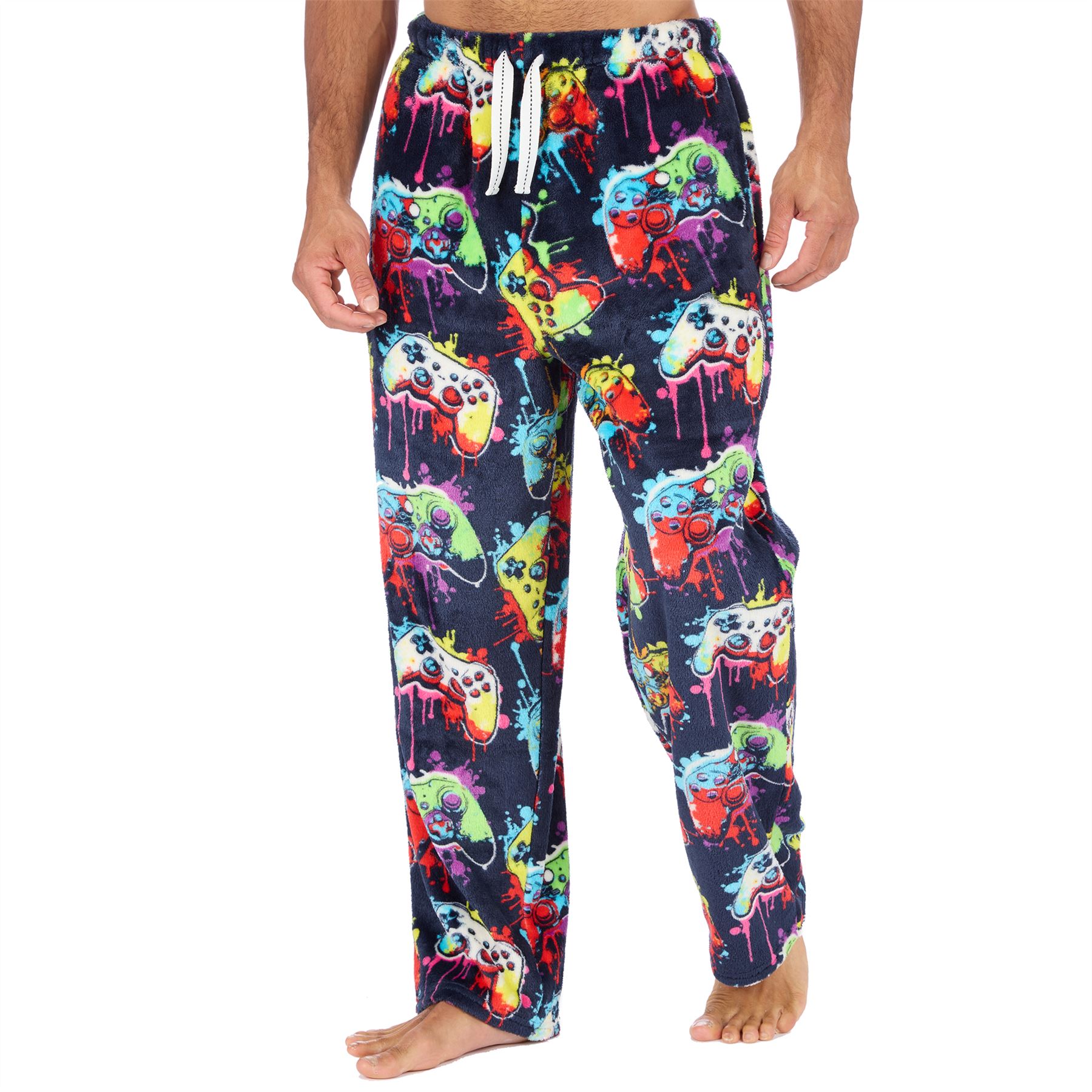 Mens Fleece Pyjama Bottoms Lounge Pants PJs Gaming Check Size S-XXL - Picture 29 of 51