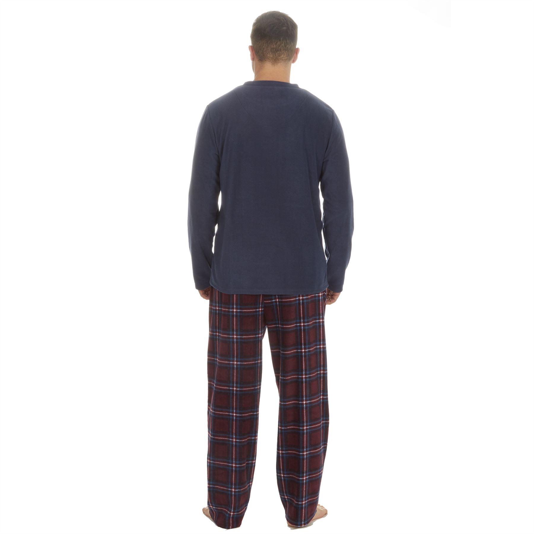 Mens Fleece Pyjamas Set Thermal Pajama PJ Warm Winter Nightwear - Picture 21 of 27