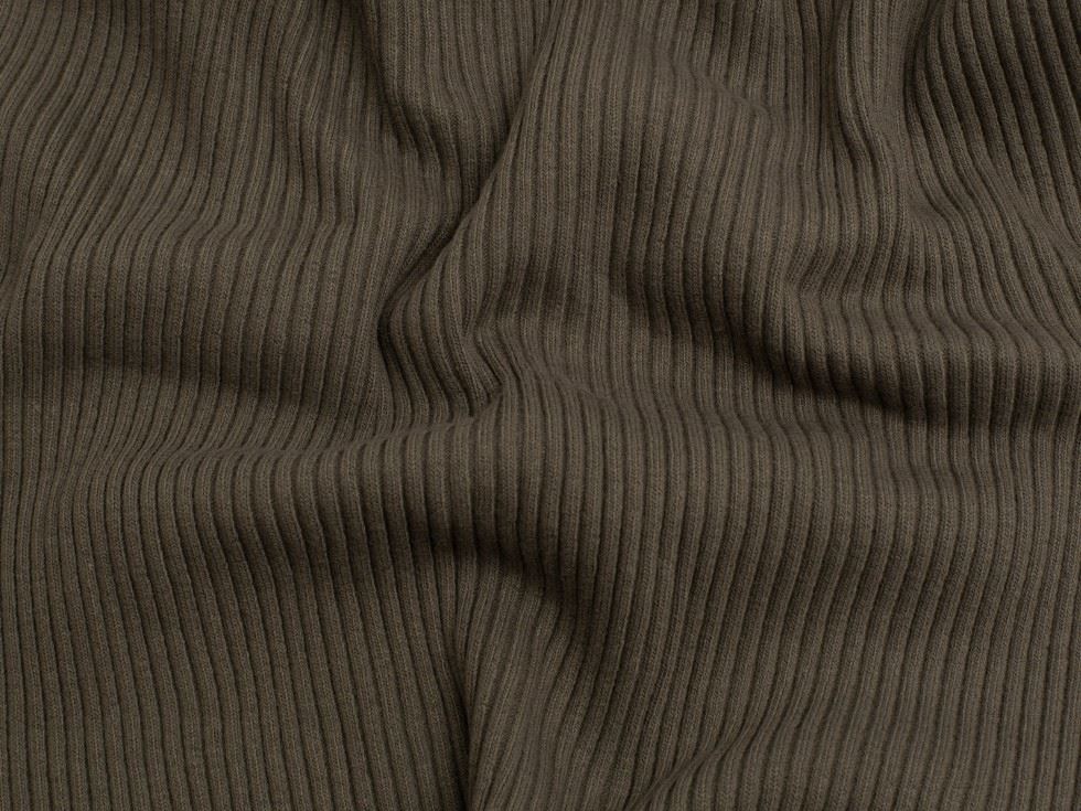 Minerva Core Range Taupe Chunky Tubular Ribbing Stretch Knit Fabric