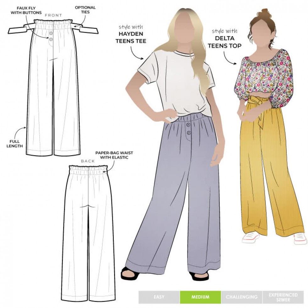 Style Arc Paper Sewing Pattern Kids Olive Pants
