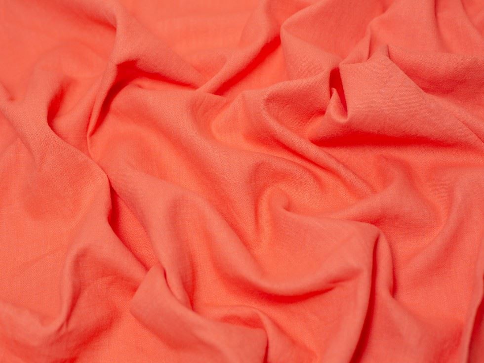 Minerva Core Range Bright Orange 100% Linen Slub Fabric