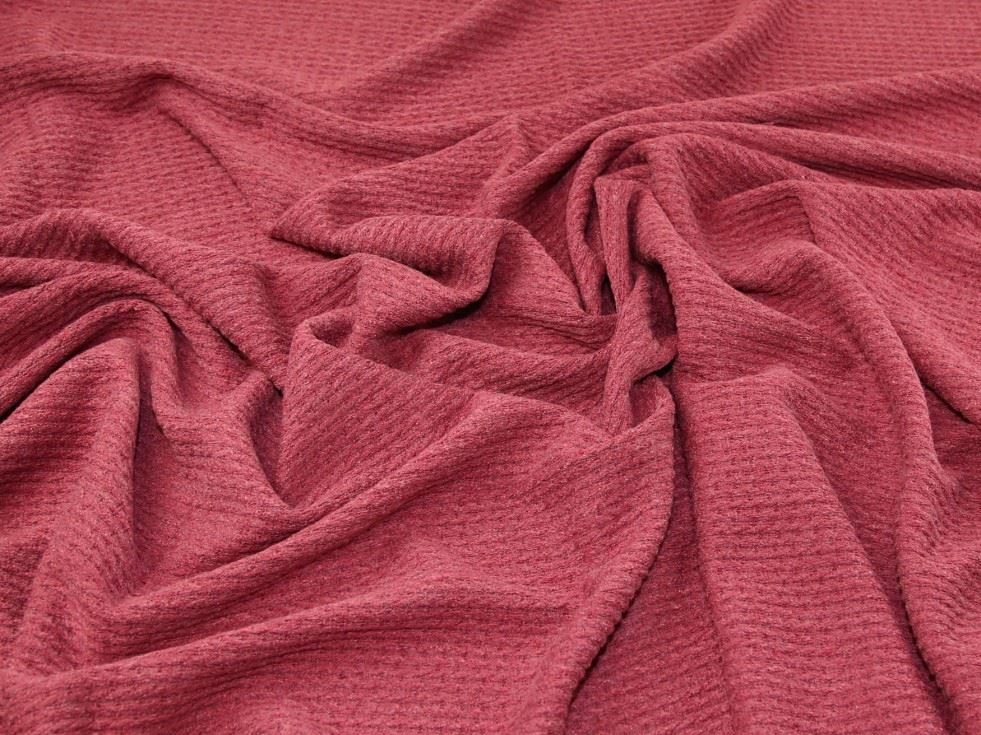 Rose Deadstock Rope Sweater Knit Stretch Fabric