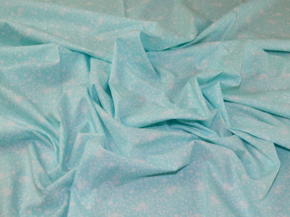 Rose and Hubble 100% Cotton Poplin Fabric Aqua
 