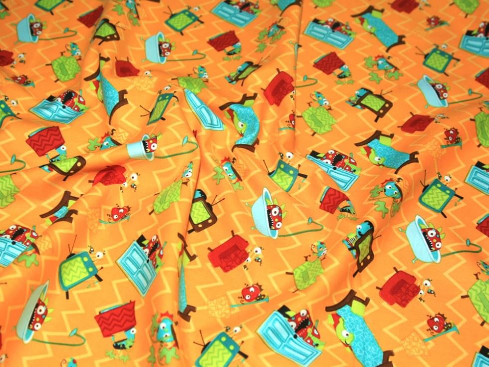 Camelot Fabrics Boys Orange 100% Cotton Poplin Fabric