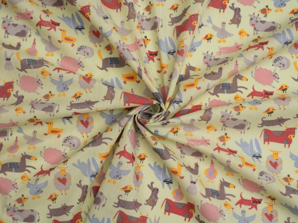 Mint Printed Polycotton Fabric