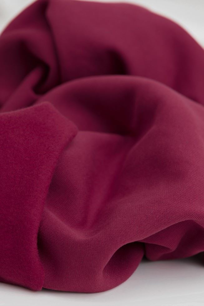 Mind The Maker Fuchsia Organic Fleece Back Sweatshirt Stretch Knit Fabric
