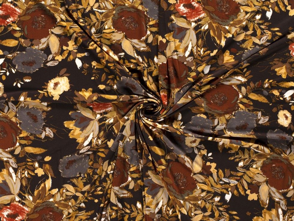 Brown Crepe Textured Stretch Knit Fabric