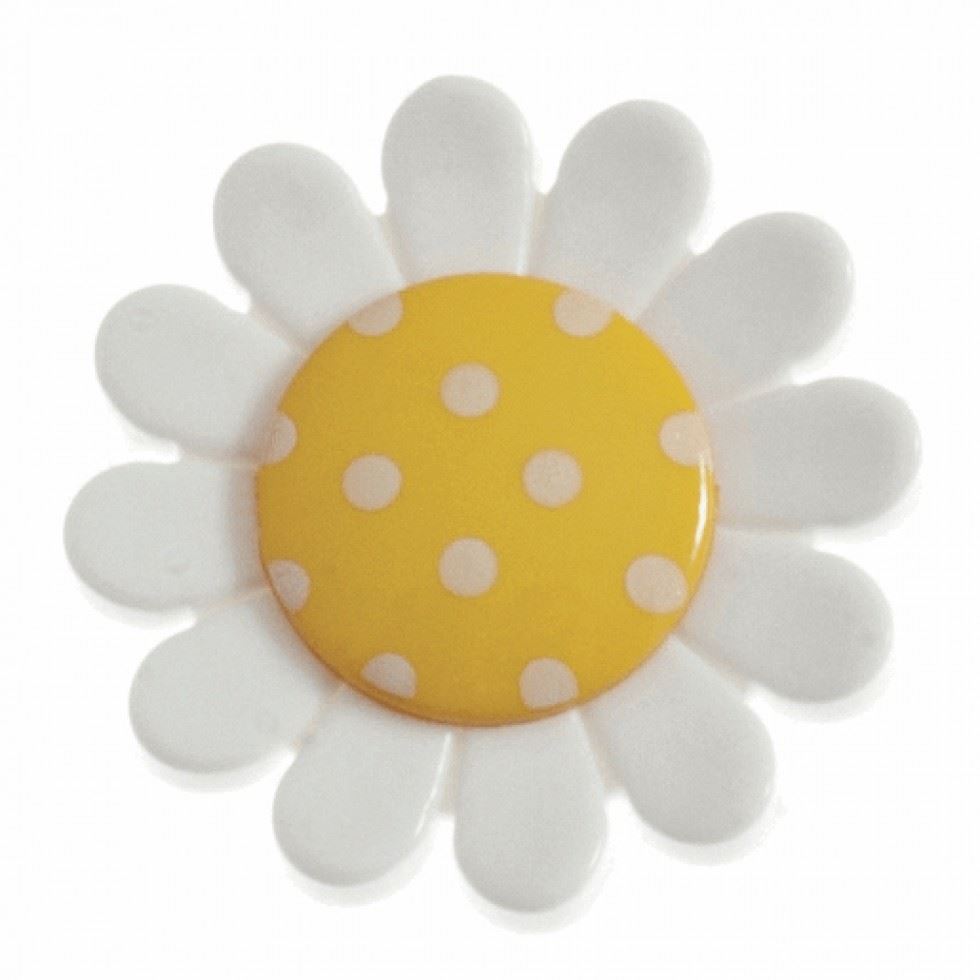 Hemline Yellow Flower Shape Buttons