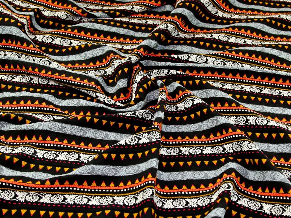 Multicoloured Deadstock Woven Jacquard Fabric