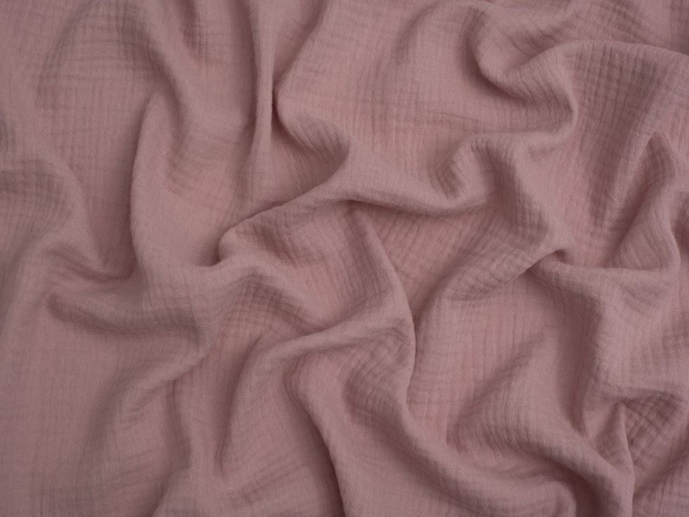 Minerva Core Range Dusty Pink Cotton Double Gauze Fabric