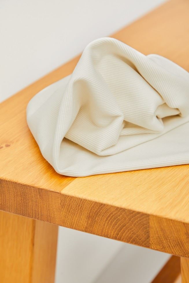 Meet Milk Shell Neva Tencel Lyocell Cotton Rib Stretch Knit Fabric