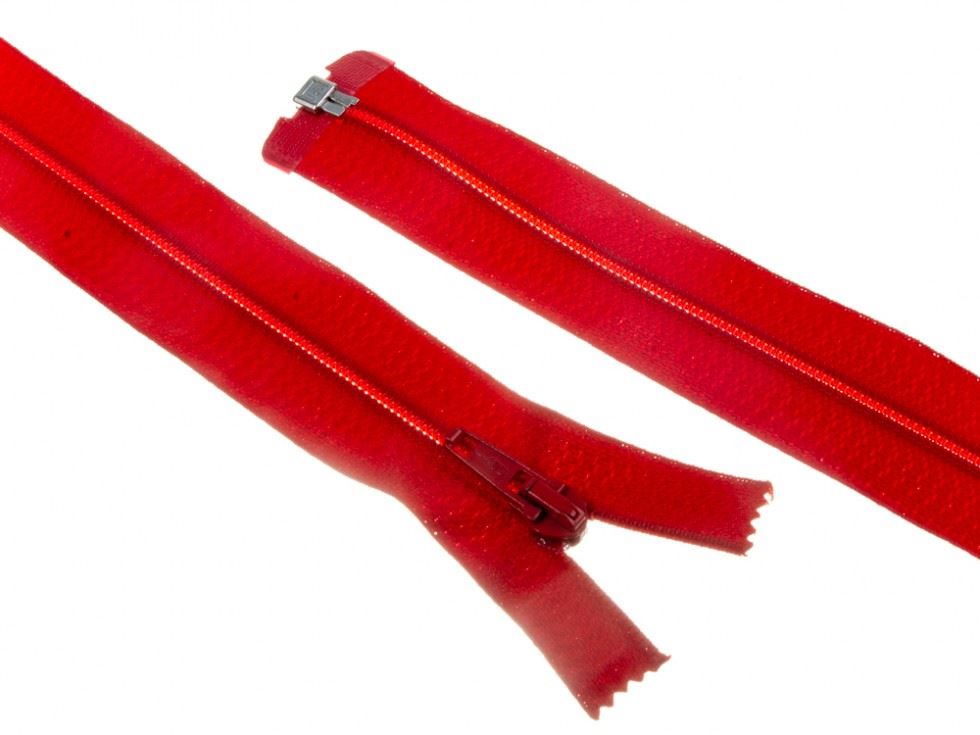 Nylon Open End Coat Zips Red
 