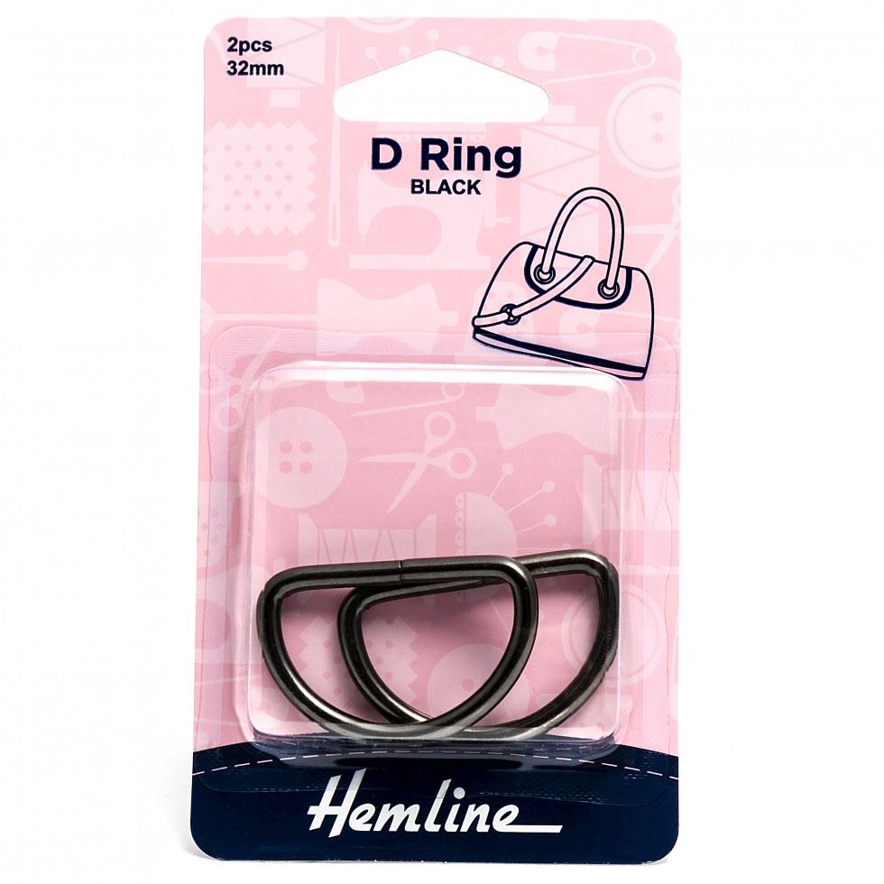 Hemline Nickel Black D Rings