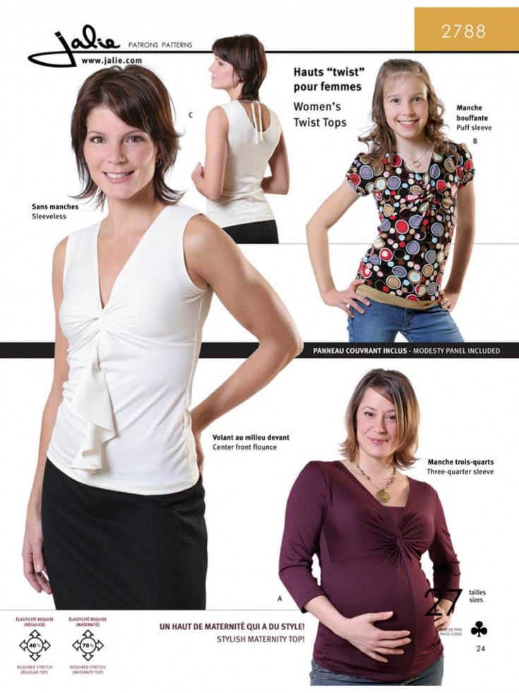 Jalie Sewing Pattern 2788 Twist Tops