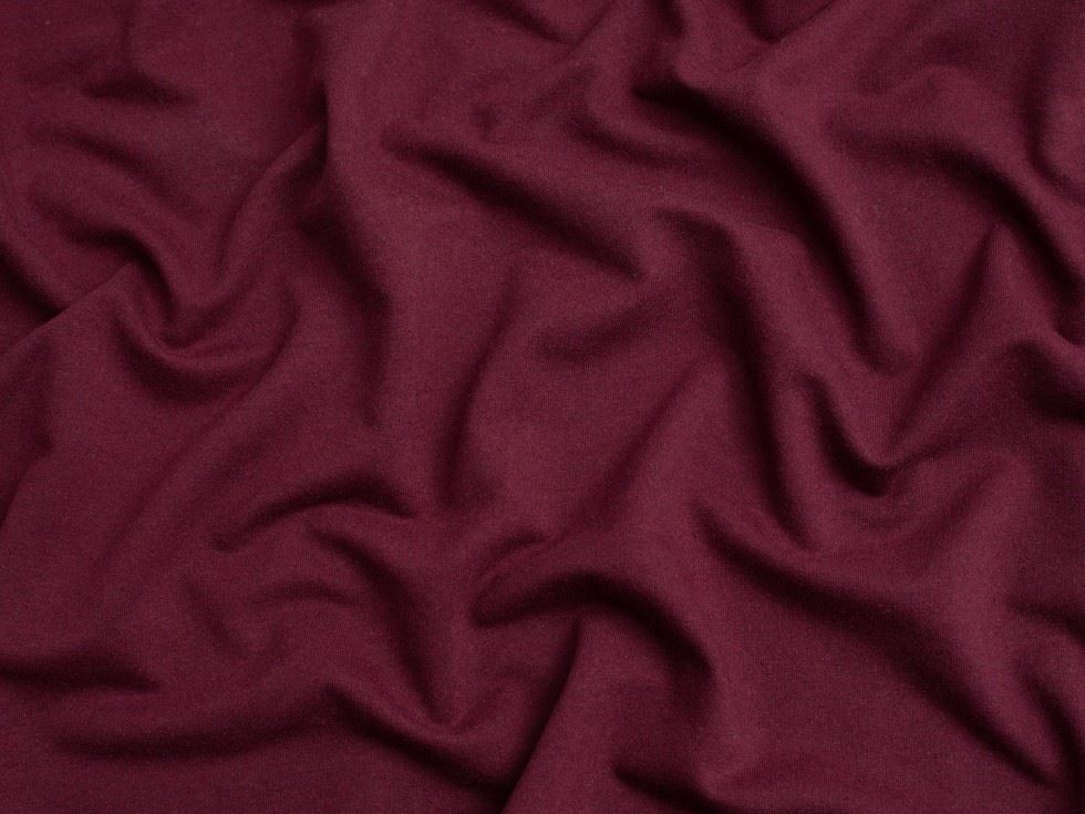 Minerva Core Range Bordeaux Recycled Loop Back French Terry Stretch Knit Fabric