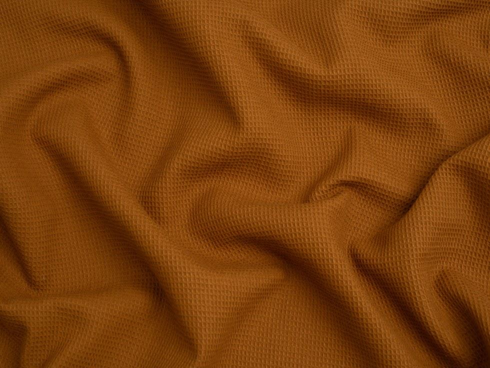 Minerva Core Range Camel Mini Cotton Waffle Fabric