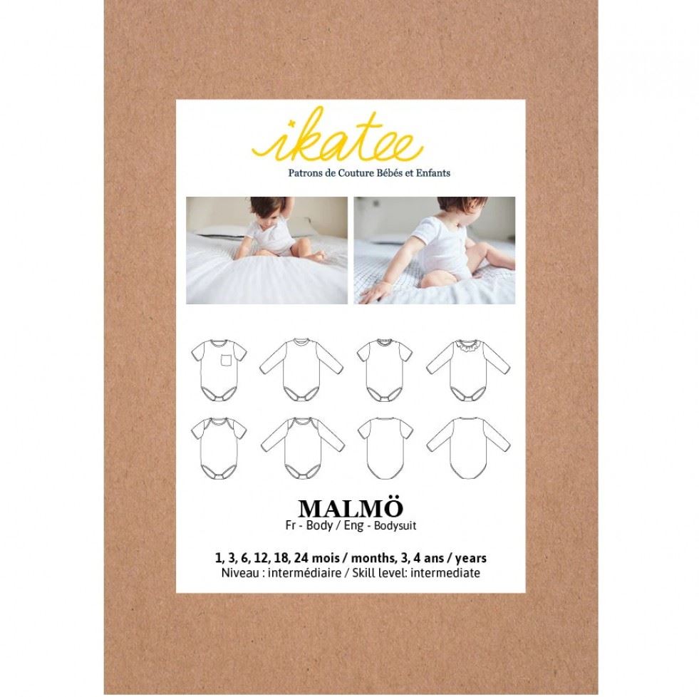 Ikatee Sewing Pattern Baby Malmo Bodysuit