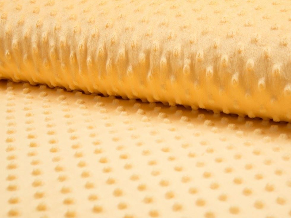 Yellow Deadstock Embossed Dimple Plush Fleece Fabric