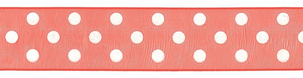 Berisfords 42 Orange Sheer Dots Organza Ribbon