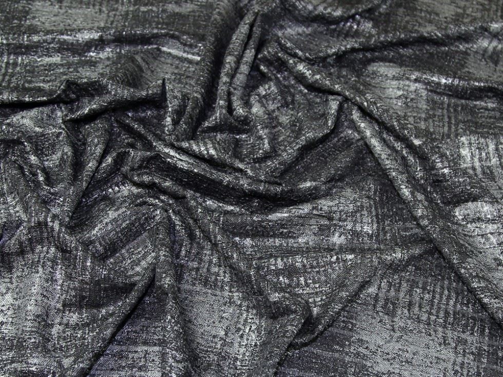 Silver Deadstock Textured Stretch Knit Fabric