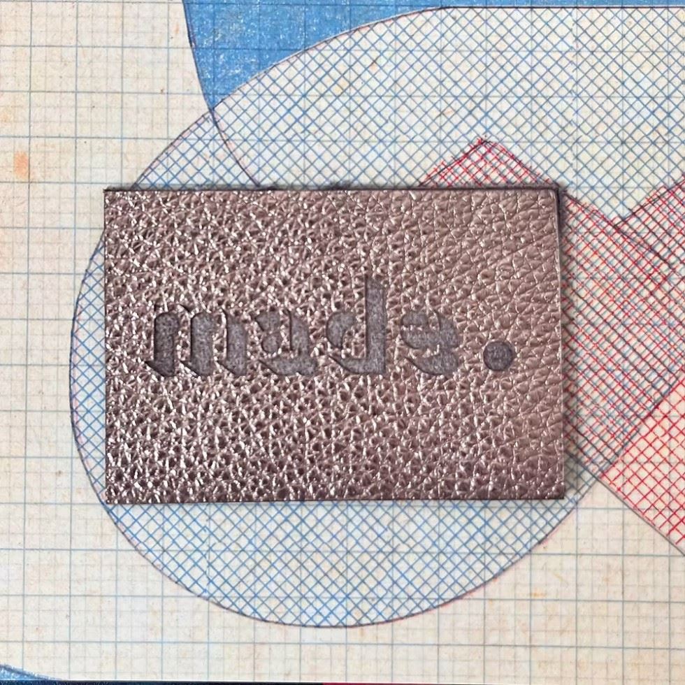 Two Stitches Made Leather Labels Metallic Champagne
