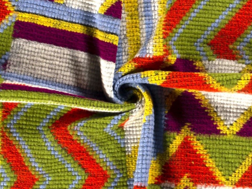 Cotton Blend Knit Coating Fabric Orange Multi
 