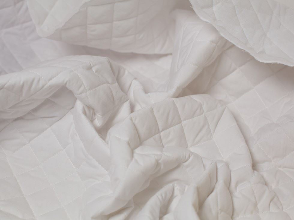 Minerva Core Range White Quilted Polycotton Fabric
