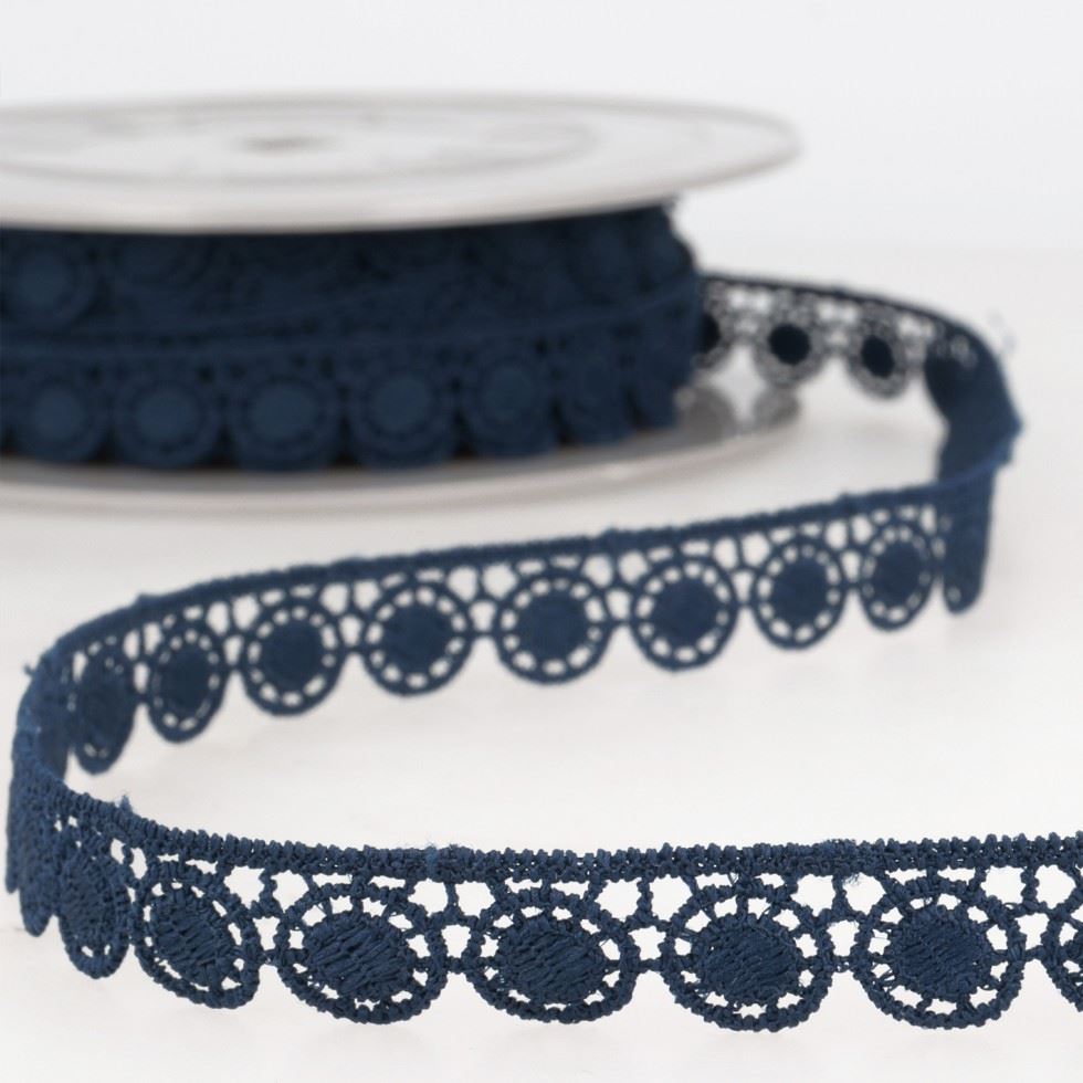 Stephanoise Guipure Lace Trim Navy Blue
