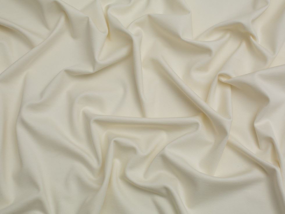 Minerva Core Range Ivory Viscose Interlock Jersey Stretch Knit Fabric