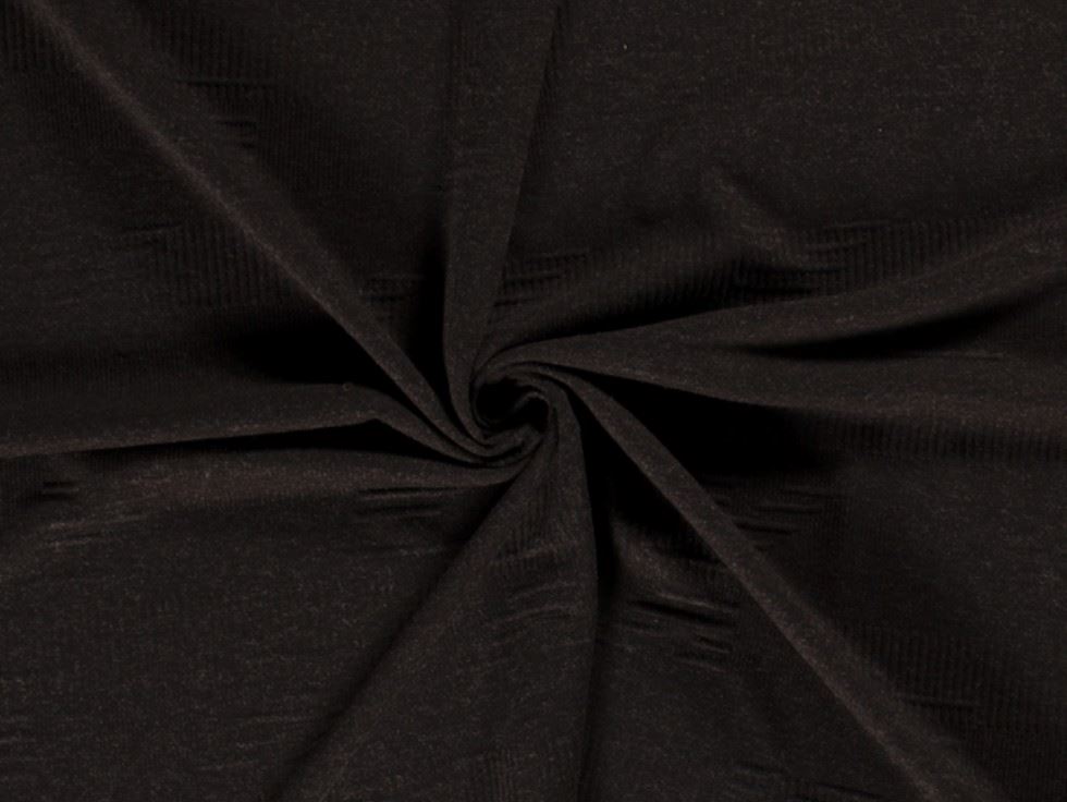 Textured Stretch Knit Fabric Dark Brown
 