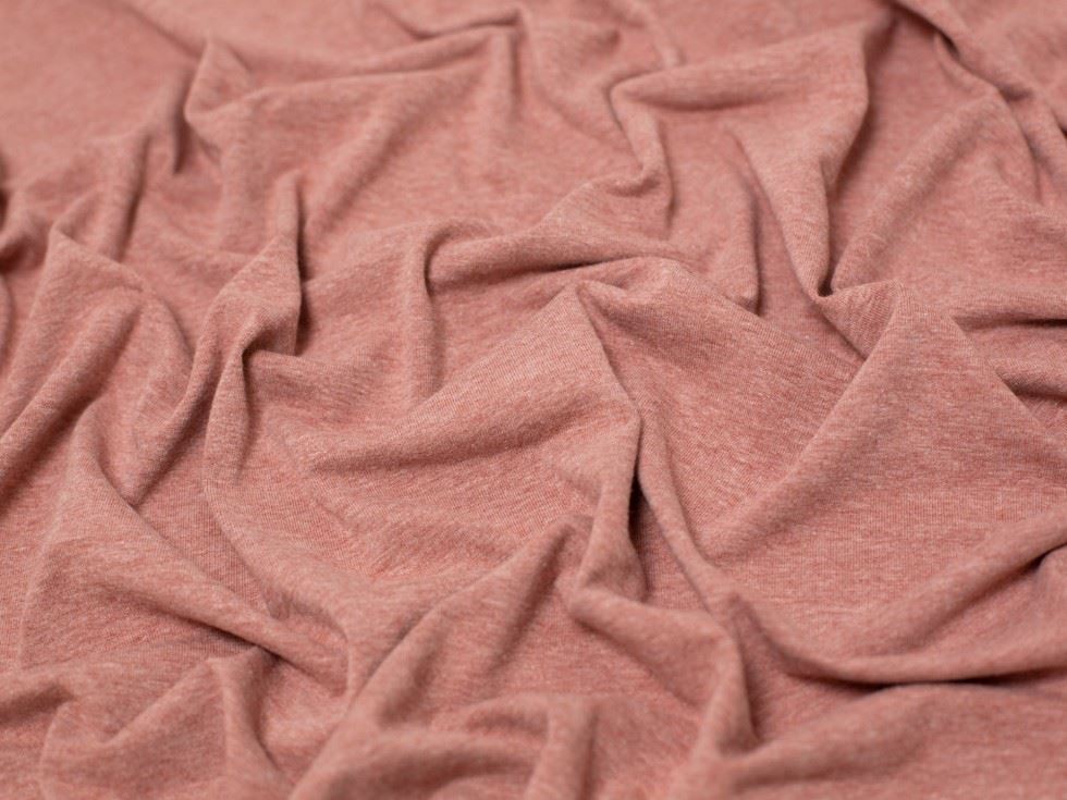 Minerva Core Range Tango Melange Cotton Jersey Stretch Knit Fabric
