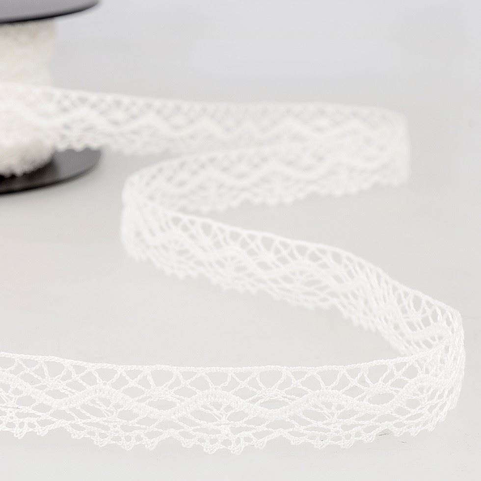 Stephanoise Cotton Lace Trim White