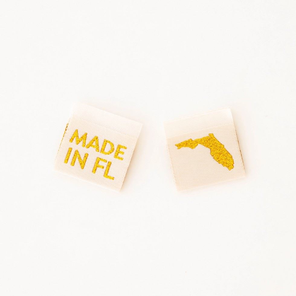 Sarah Hearts Made In My State Gold Woven Labels Florida
 