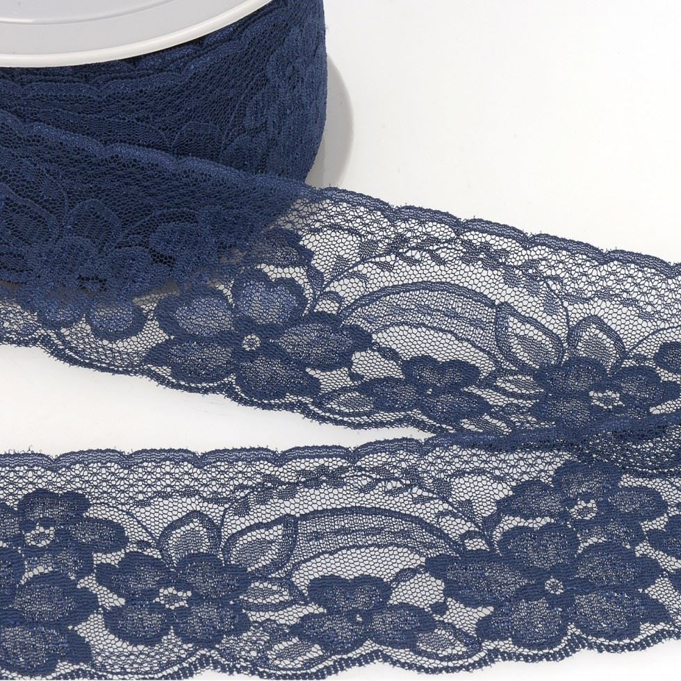 Stephanoise Rachel Lace Trim Navy Blue