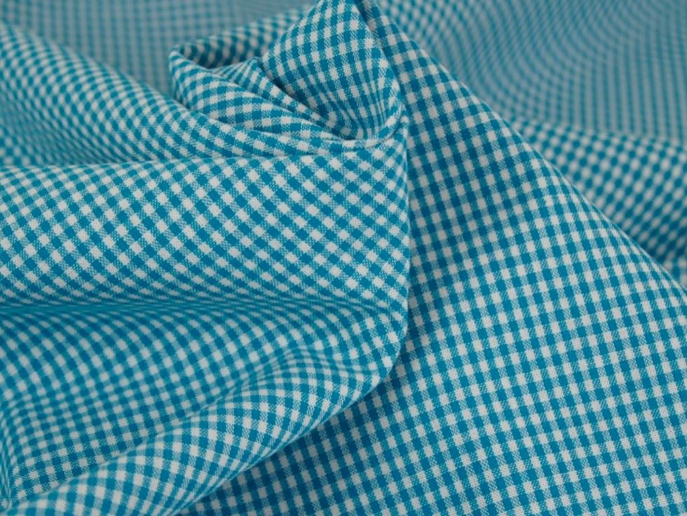 1/8 inch Check Cotton Gingham Fabric Aqua