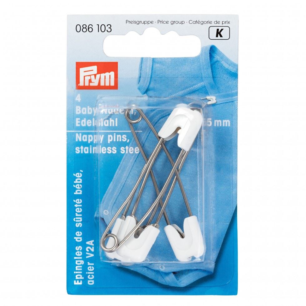 Prym Safety Nappy Pins White