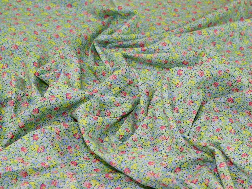 Green Cotton Lawn Fabric