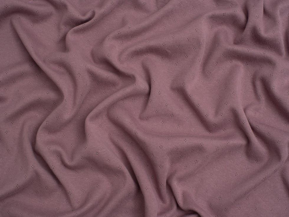 Minerva Core Range Baby Soft Pointelle Jersey Stretch Knit Fabric Mauve
 