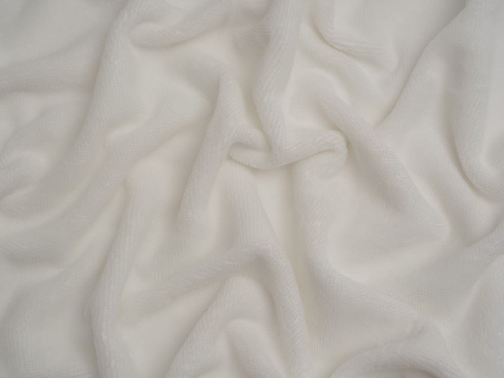 Minerva Core Range Bamboo Cotton Velvet Towelling Fabric Off White
 