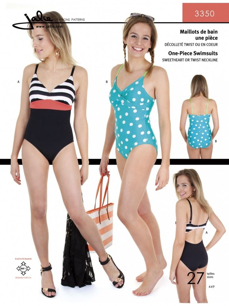 Jalie Girls Sewing Pattern 3350 One Piece Swimsuits