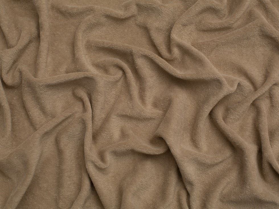 Minerva Core Range Beige One Sided Cotton Towelling Fabric