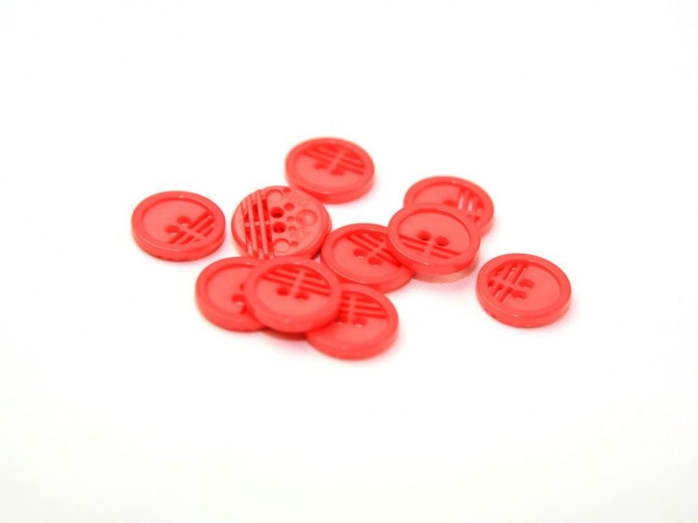 Dill Round Retro Buttons (Value Pack) Coral
 