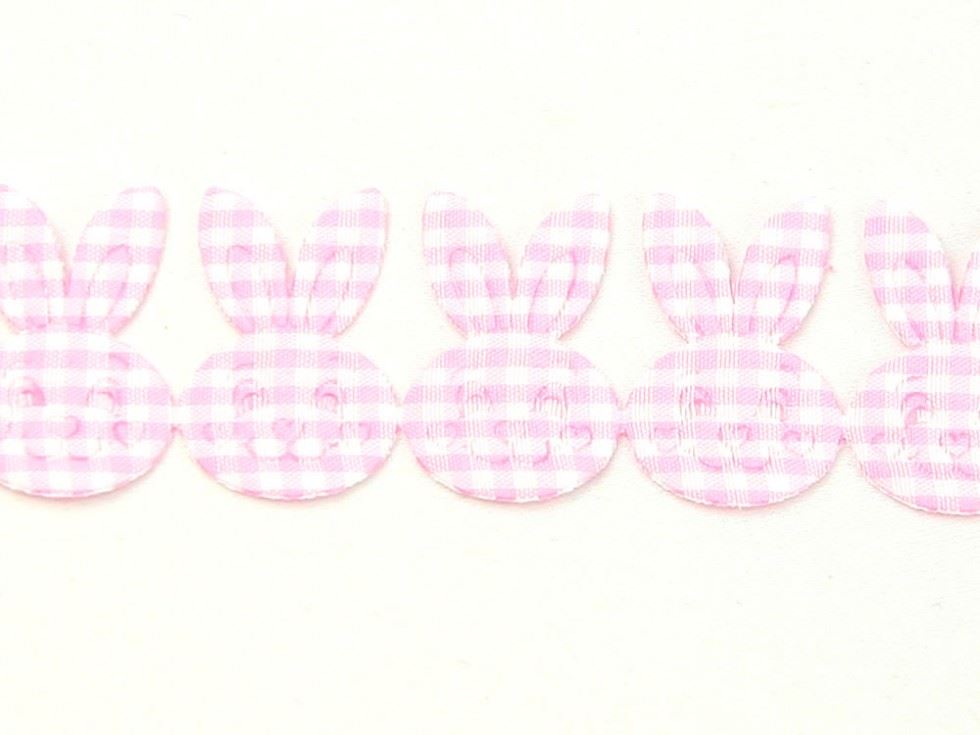 Pink Gingham Bunny Rabbit Trim