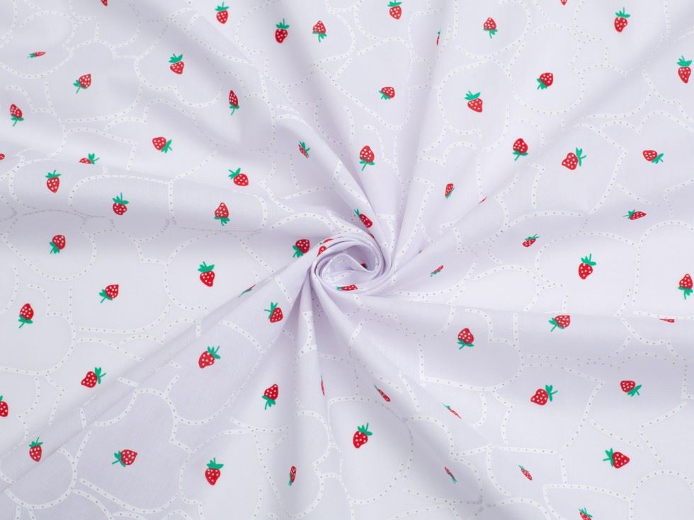 Printed Polycotton Fabric White
 