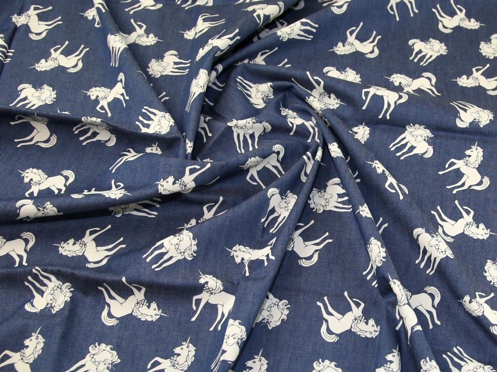 Deadstock Cotton Chambray Fabric Blue
 