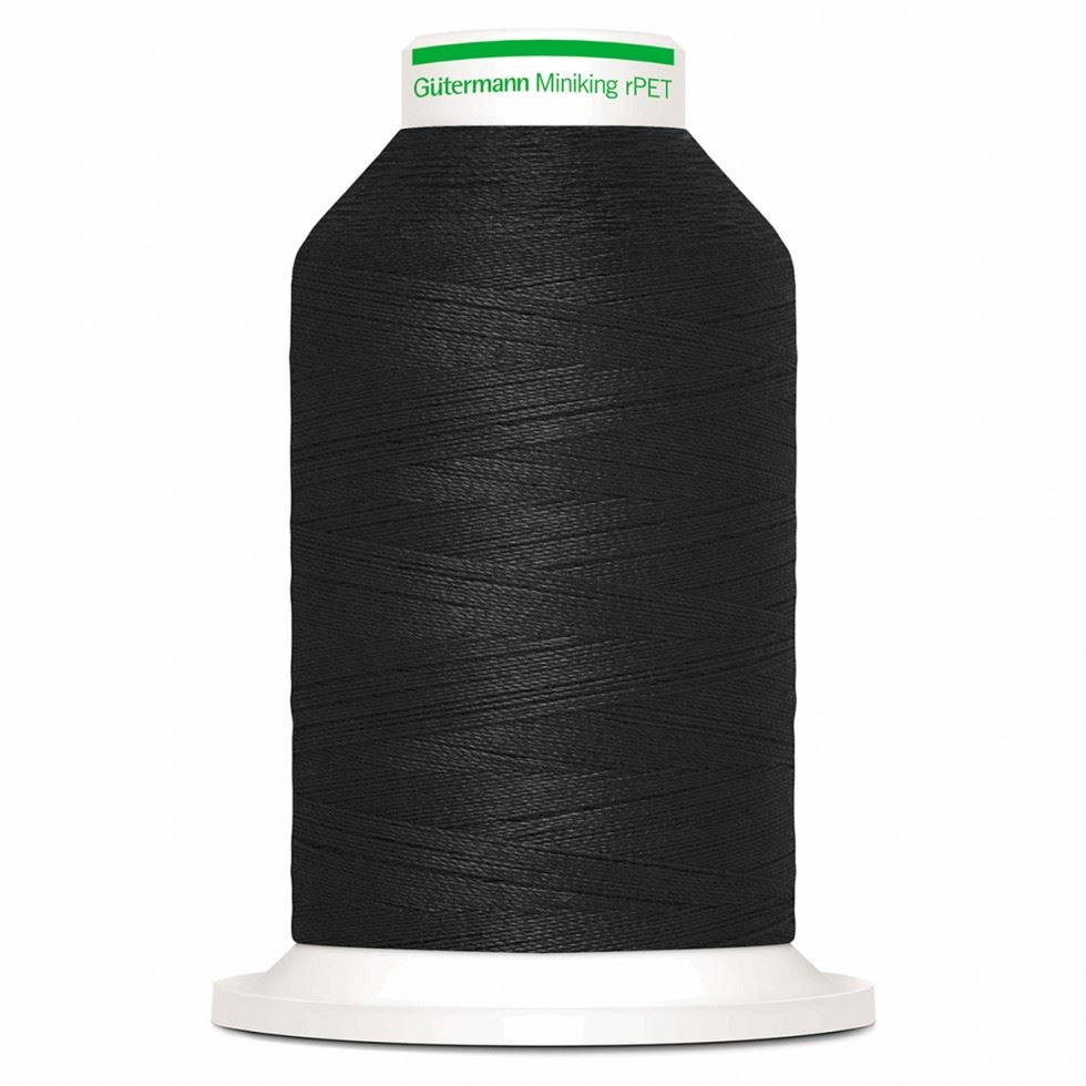 Gutermann 000 Black Recycled Rpet Eco Miniking Overlocker Thread