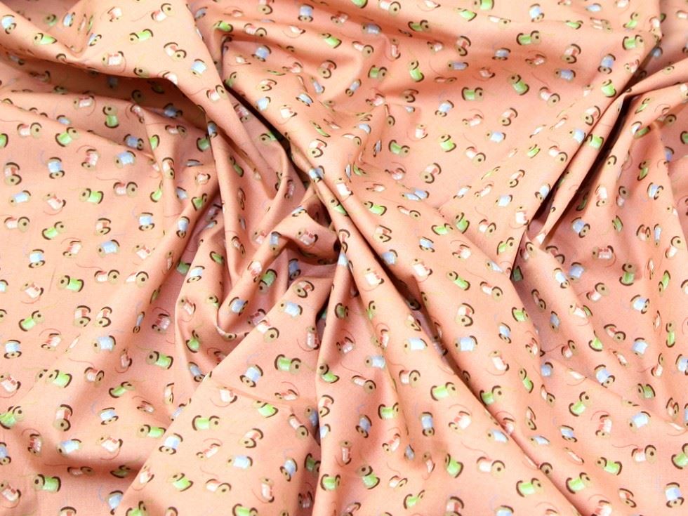 Rose and Hubble 100% Cotton Poplin Fabric Salmon Pink
 
